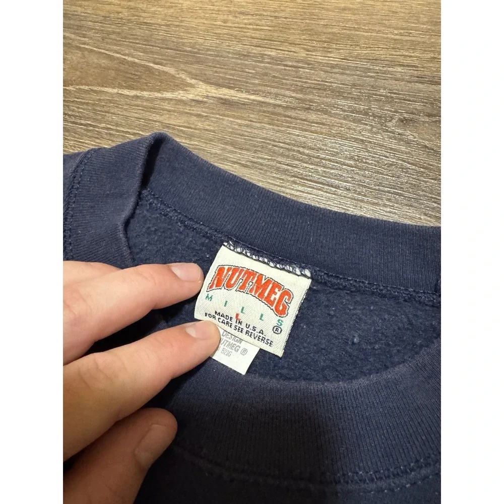 Vintage‎ 90s Men's Large Denver Broncos Nutmeg Sweatshirt Crewneck Blue SB 33
